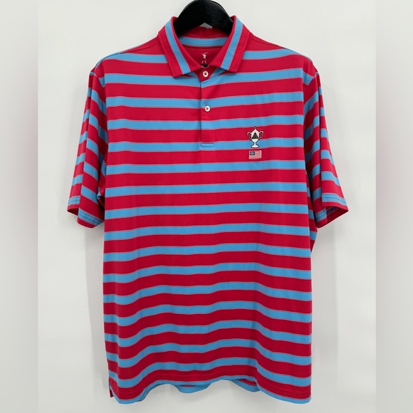 Fairway & Green Size XL EUC Performance Polo made‎ in the USA Red & Blue - Picture 1 of 7